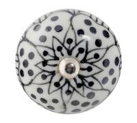 Nicola Spring Round Ceramic Cabinet Knob - White Rose