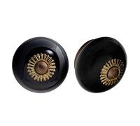 Nicola Spring Round Ceramic Cabinet Knobs - Black - Pack of 6 | Decorative Cabinet Knob for Cupboards, Drawers, Wardrobes, Dressers, Kitchen Cabinets, Bathroom Furniture & Home Storage