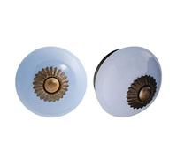 Nicola Spring Round Ceramic Cabinet Knobs - Blue - Pack of 12 | Decorative Cabinet Knob for Cupboards, Drawers, Wardrobes, Dressers, Kitchen Cabinets, Bathroom Furniture & Home Storage