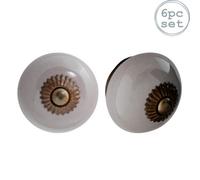 Nicola Spring Round Ceramic Cabinet Knobs - Grey - Pack Of 6