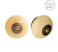 Nicola Spring Round Ceramic Cabinet Knobs - Pack of 12 in Yellow | Size: 1000mm x 500mm Nicola Spring Yellow 1000mm x 500mm