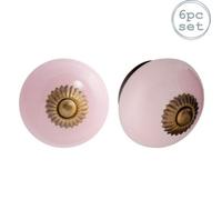 Nicola Spring Round Ceramic Cabinet Knobs - Pink - Pack Of 6
