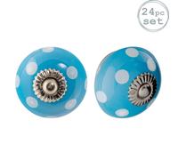 Nicola Spring Round Ceramic Cabinet Knobs Spot - Pack of 24 in Light Blue | Size: 1000mm x 500mm Nicola Spring Light Blue 1000mm x 500mm