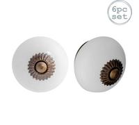 Nicola Spring Round Ceramic Cabinet Knobs - White - Pack Of 6