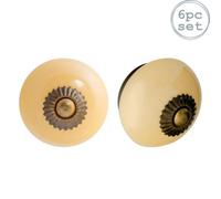 Nicola Spring Round Ceramic Cabinet Knobs - Yellow - Pack Of 6