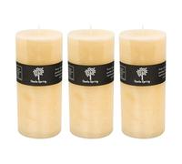 Nicola Spring Round Cream Vanilla Pillar Candles 40h Burn Time - Pack of 3 | Sweet Creamy Scent, Freestanding Candle, Soft Ambient Glow, Decorative Centerpiece, Gift-Ready Presentation