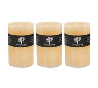 Nicola Spring Round Vanilla Pillar Candles - 110 Hours - Cream - Pack Of 3