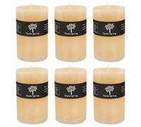 Nicola Spring Round Vanilla Pillar Candles - 110 Hours - Cream - Pack Of 6 - Vanilla Candle Home Fragrance Aromatherapy