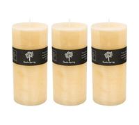 Nicola Spring Round Vanilla Pillar Candles - 140 Hours - Cream - Pack Of 3 - Vanilla Candle Home Fragrance Aromatherapy