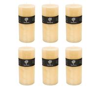 Nicola Spring Round Vanilla Pillar Candles - 140 Hours - Cream - Pack Of 6