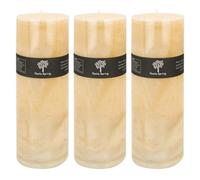 Nicola Spring Round Vanilla Pillar Candles - 215 Hours - Cream - Pack Of 3 - Vanilla Candle Home Fragrance Aromatherapy