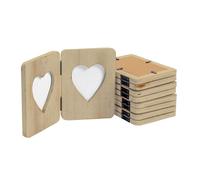 Nicola Spring Rustic Hearts Folding 2 Photo Frames - 4 x 6" - Pack of 5 in Natural Nicola Spring Natural