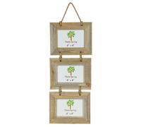 Nicola Spring Rustic Wooden Hanging 3 Photo Frame - 6 X 4" - Natural