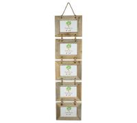 Nicola Spring Rustic Wooden Hanging 5 Photo Frame - 6 X 4" - Natural Multi Picture Wall Display For Home & Gifts