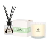 Nicola Spring Sage Retreat Candle & Diffuser Gift Set - 400g Jar + 200ml Diffuser in Clear Nicola Spring Clear