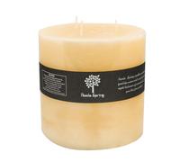 Nicola Spring Scented 3 Wick Pillar Candle - Vanilla Scent - 130 Hour Burning Time - Vanilla Candles Ivory Round Pillar Aromatherapy for Home Fragrance, Kitchen, Living Room, Bedroom