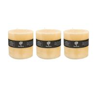 Round 3 Wick Vanilla Pillar Candles - 130 Hours - Cream - Pack of 3 Nicola Spring Cream One Size