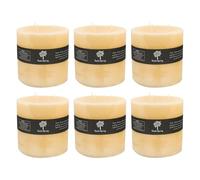 Round 3 Wick Vanilla Pillar Candles - 130 Hours - Cream - Pack of 6 Nicola Spring Cream One Size