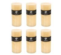 Nicola Spring Scented Pillar Candles - Vanilla Scent - 140 Hour Burning Time - Pack of 6 - Vanilla Candles Ivory Round Pillar Aromatherapy for Home Fragrance, Kitchen, Living Room, Bedroom