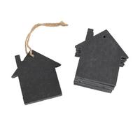 Nicola Spring Slate Christmas Tree Decorations - 7 X 7.5Cm - House - Pack Of 6