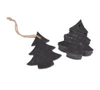 Nicola Spring Slate Christmas Tree Decorations - 7 X 8Cm - Tree - Pack Of 6