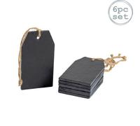 Nicola Spring Slate Hanging Tags - Natural Rustic Kitchen Home Office Hanging Decoration Display Tag Labels - Set Of 6