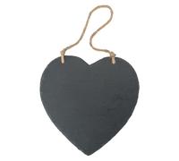 Nicola Spring Slate Heart Hanging Notice Board - 24.5 x 24.5cm - Natural in Grey | Size: 24.5 x 24.5 cm Nicola Spring Grey 24.5 x 24.5 cm