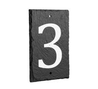 Nicola Spring Slate House Sign - 9 x 14.5cm - Number 3 in Grey | Size: 9 x 14.5 cm Nicola Spring Grey 9 x 14.5 cm