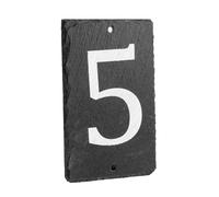Nicola Spring Slate House Sign - 9 x 14.5cm - Number 5 in Grey | Size: 9 x 14.5 cm Nicola Spring Grey 9 x 14.5 cm