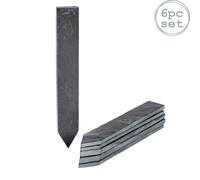 Nicola Spring Slate Plant Markers - 2 x 15.5cm - Natural - Pack of 6 in Grey | Size: 2 x 15.5 cm Nicola Spring Grey 2 x 15.5 cm