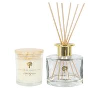 Nicola Spring Soy Wax Scented Candle & Reed Diffuser Set - 130G - Lemongrass - Fruity Summer Fragrance Long Burn