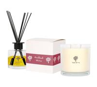 Nicola Spring Soy Wax Scented Candle & Reed Diffuser Set - Mulled Wine Fragrance - 400g Candle 45 Hour Burn & 200ml Diffuser 60 Day Scent - Luxury Eco-Friendly Home Fragrance Gift Set
