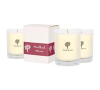 Nicola Spring Soy Wax Scented Candles 160g - Pack of 3 - Mulled Wine Fragrance - 28 Hour Burn Time Eco-Friendly Jar Candle for Relaxation, Aromatherapy, Luxury Gifting & Home Décor