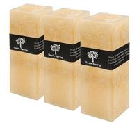 Nicola Spring Square Vanilla Pillar Candles 110 Hour Burn Time - Pack of 3 | Sweet Creamy Scent, Freestanding Candle, Soft Ambient Glow, Cream Finish, Gift-Ready Presentation