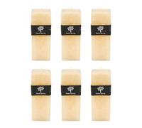 Nicola Spring Square Vanilla Pillar Candles - 110 Hours - Cream - Pack Of 6 - Vanilla Candle Home Fragrance Aromatherapy