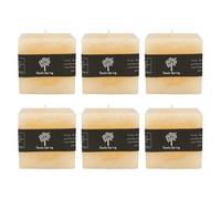 Nicola Spring Square Vanilla Pillar Candles - 120 Hours - Cream - Pack Of 6