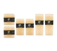 Nicola Spring Square Vanilla Pillar Candles - 3 Sizes - Cream - Pack Of 6