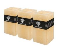 Nicola Spring Square Vanilla Pillar Candles 90 Hour Burn Time - Pack of 3 | Pillar Design, Sweet Creamy Scent, Freestanding Candle, Soft Ambient Glow, Decorative Centerpiece, Gift-Ready Presentation