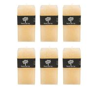 Nicola Spring Square Vanilla Pillar Candles - 90 Hours - Cream - Pack Of 6 - Vanilla Candle Home Fragrance Aromatherapy