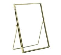 Nicola Spring Standing Metal Photo Frame - 6" X 8" - Gold - Picture Frame Freestanding Frame Display Poster Frame