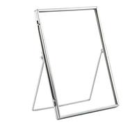 Nicola Spring Standing Metal Photo Frame - 6" X 8" - Silver - Picture Frame Freestanding Frame Display Poster Frame
