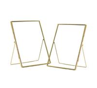 Nicola Spring Standing Metal Photo Frames - 8" X 10" - Gold - Picture Frame Freestanding Frame Display Poster Frame - Set Of 2
