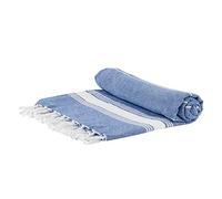 Nicola Spring Turkish Cotton Bath Towel - 170 x 90cm - Navy - Pack of 1 - Lightweight & Absorbent Large Adults Drying Beach Towel Bathroom Gym Cloth Sauna Hammam Shower Sheet