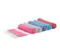 Nicola Spring Turkish Cotton Bath Towels - 170 x 90cm - 5 Colours - Pack of 5 - Lightweight & Absorbent Large Adults Drying Beach Towel Bathroom Gym Cloth Sauna Hammam Shower Sheet
