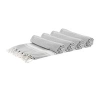 Nicola Spring Turkish Cotton Bath Towels - 170 x 90cm - Grey - Pack of 4 - Lightweight & Absorbent Large Adults Drying Beach Towel Bathroom Gym Cloth Sauna Hammam Shower Sheet