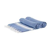 Nicola Spring Turkish Cotton Bath Towels - 170 x 90cm - Navy - Pack of 2 - Lightweight & Absorbent Large Adults Drying Beach Towel Bathroom Gym Cloth Sauna Hammam Shower Sheet