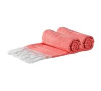 Nicola Spring Turkish Cotton Bath Towels - 173 x 92cm - Cantaloupe - Pack of 2 - Lightweight & Absorbent Large Adults Drying Beach Towel Bathroom Gym Cloth Sauna Hammam Shower Sheet