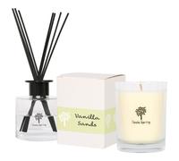 Nicola Spring Vanilla Sands Candle & Diffuser Gift Set - 160g Jar + 200ml Diff in Clear Nicola Spring Clear