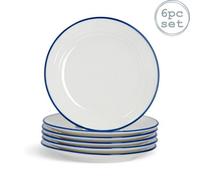 Nicola Spring White Farmhouse Dessert Plates - 21Cm - Pack Of 6