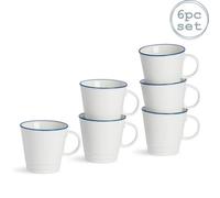 Nicola Spring White Farmhouse Espresso Cups - 90Ml - Pack Of 6